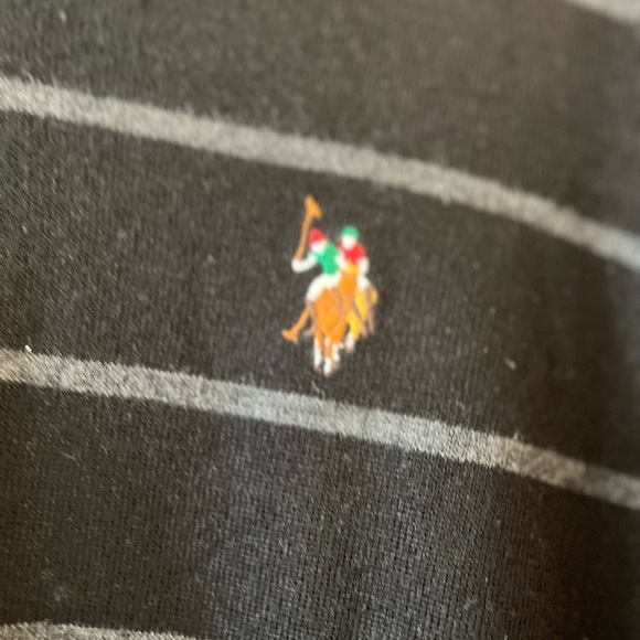 U.S Polo Assn Merino Wool-Blend Striped V-neck Sweater - Picture 3 of 7